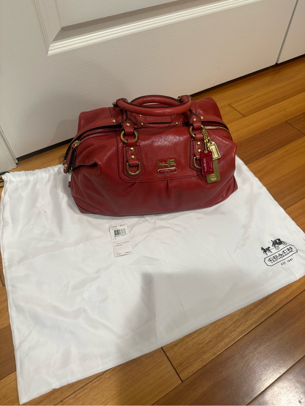 BRAND NEW WITH TAG Coach Cherry Red Madison Sabrina Satchel